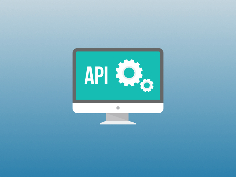 API word and cog logo
